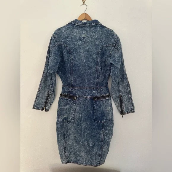 Fashion Nova Blue Denim Long Sleeve Dress - Picture 3 of 6